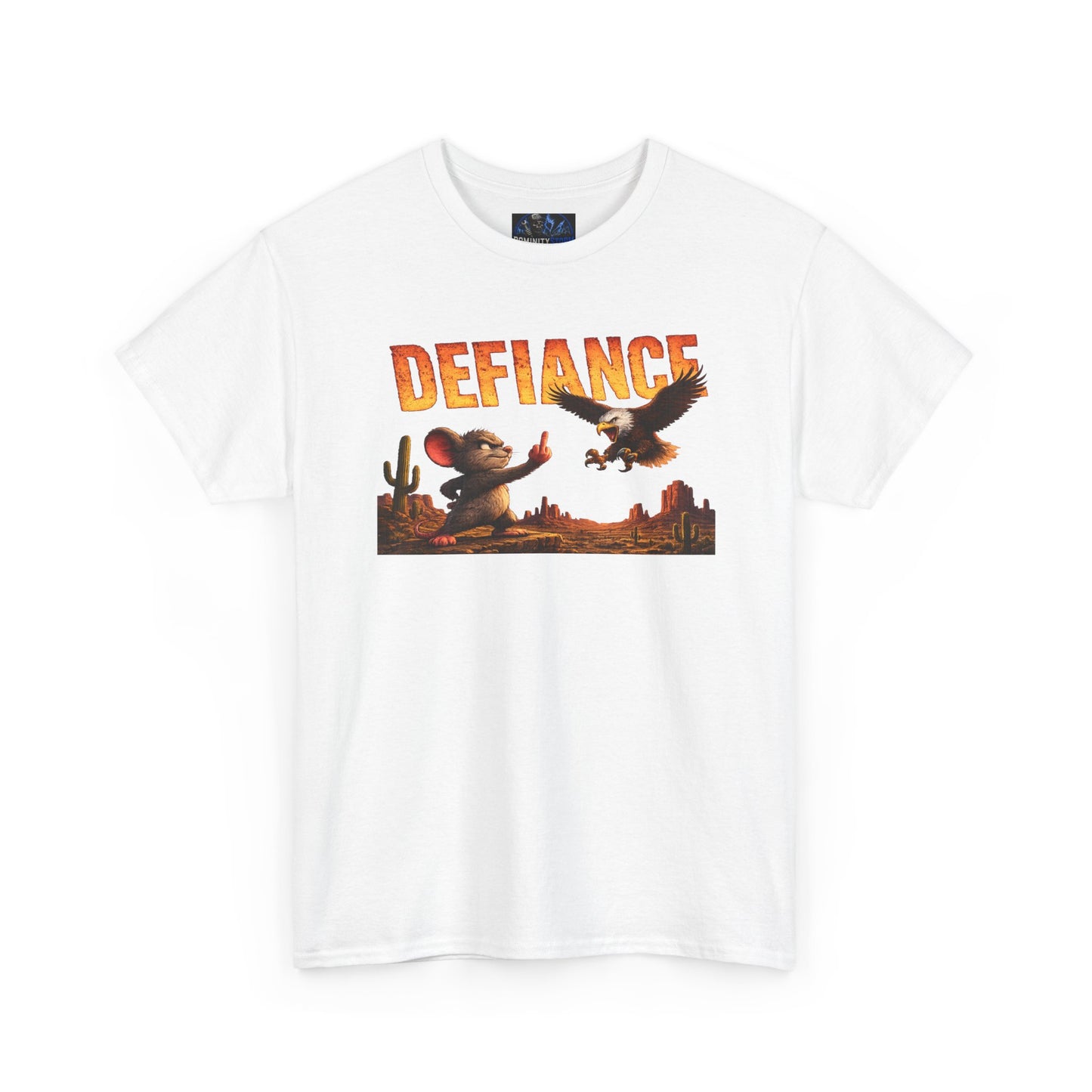 Defiance Desert Tee — Western Eagle & Cowboy Graphic T-Shirt