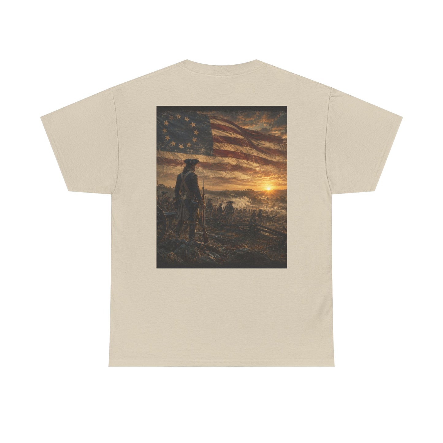 Patriotic Revolutionary War Flag T-Shirt — Vintage American Soldier Graphic Tee