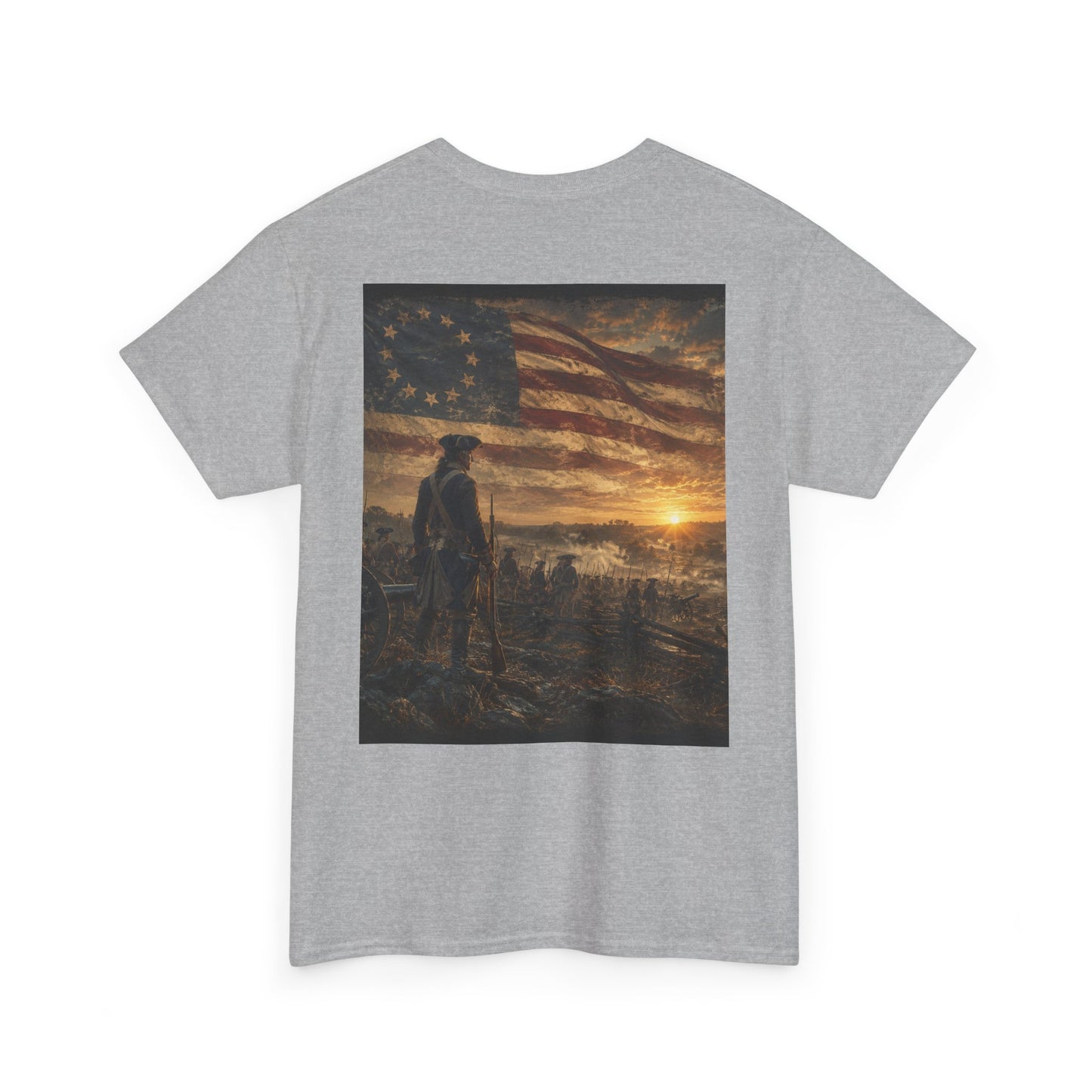 Patriotic Revolutionary War Flag T-Shirt — Vintage American Soldier Graphic Tee