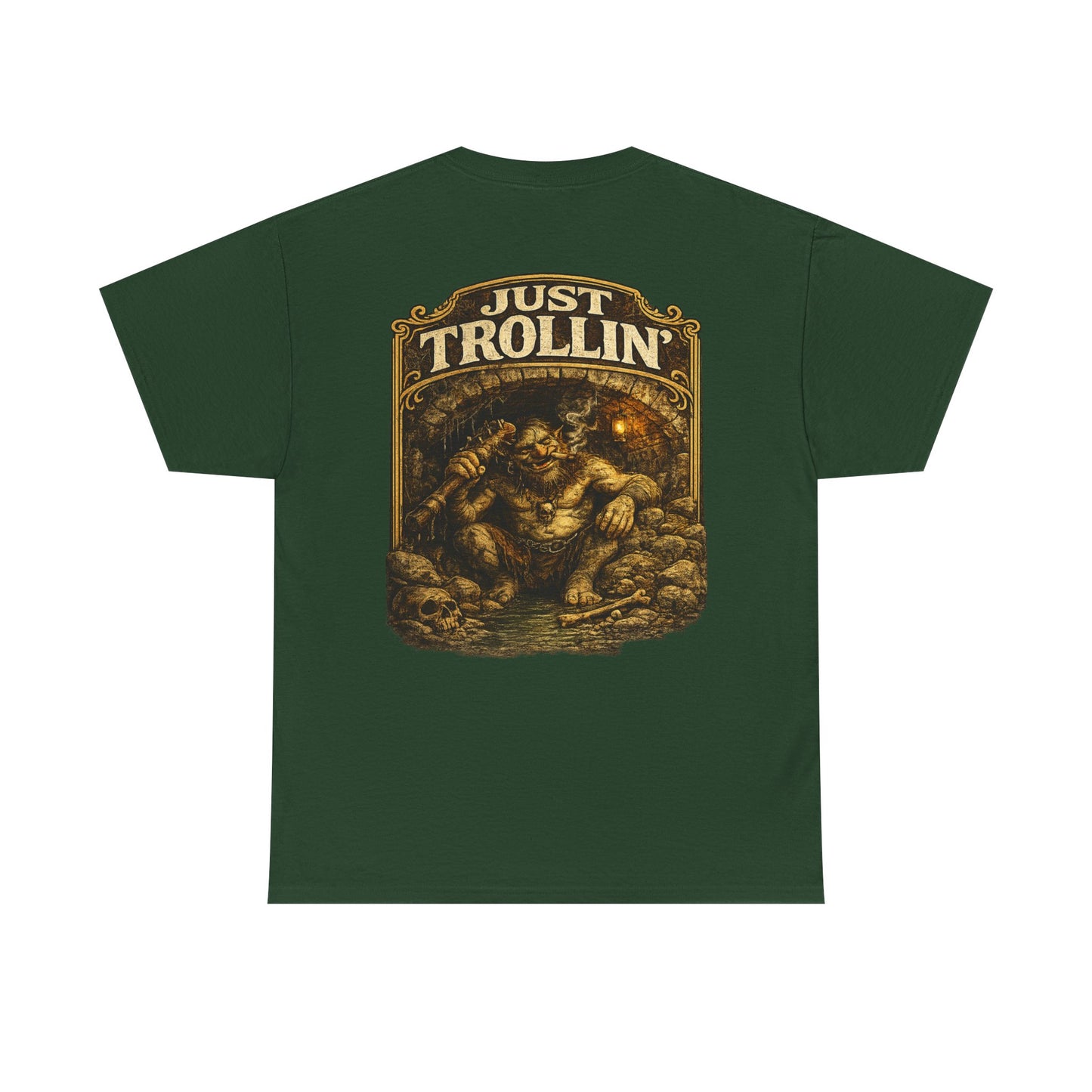 T-Shirt — "Just Trollin'" Vintage Fantasy Troll Graphic Tee