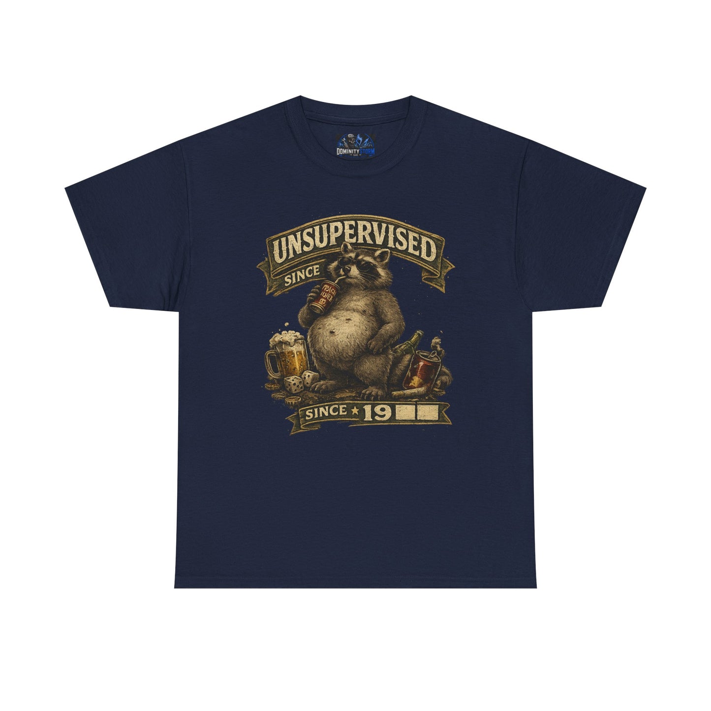 Beer Belly Bear T‑Shirt - "Unsupervised Since 19" Vintage Graphic Tee