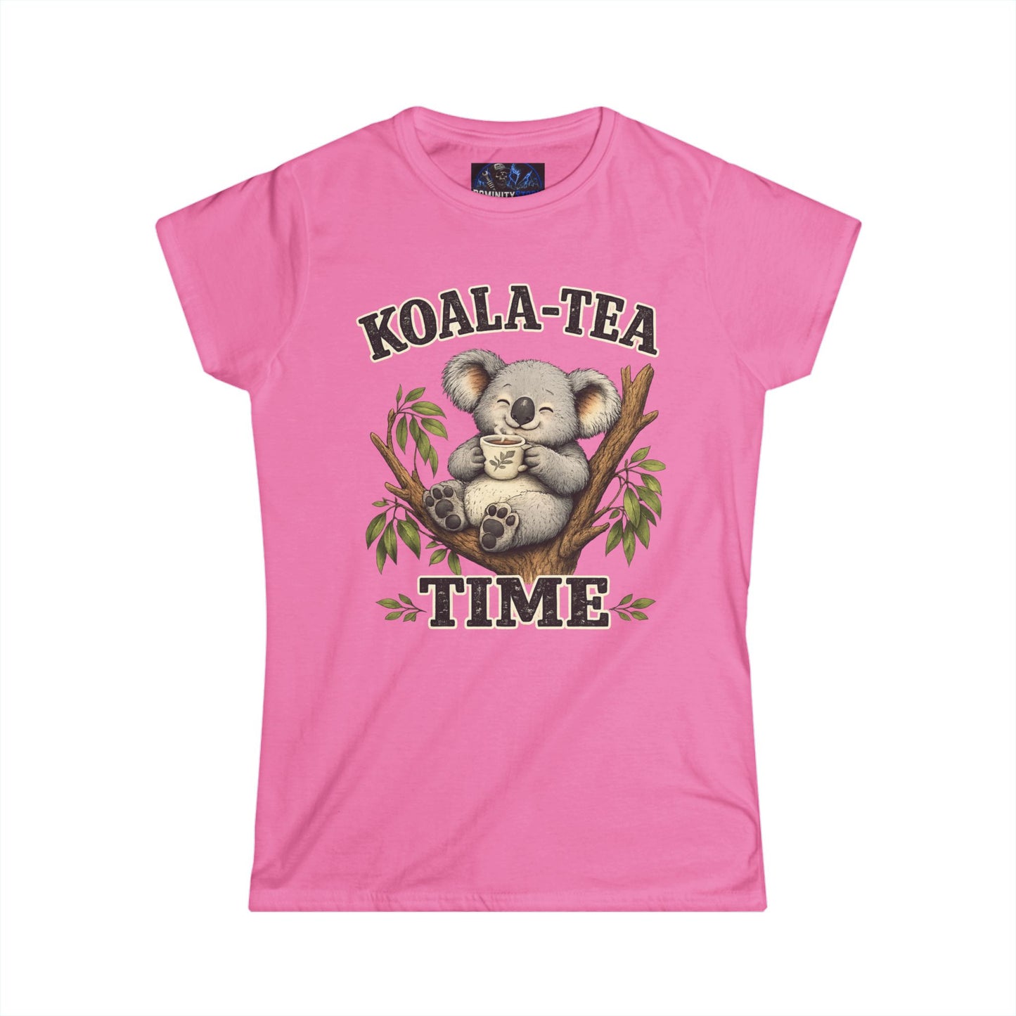 Graphic Koala-Tea Time Tee – Cute Koala Drinking Tea Women's T-Shirt