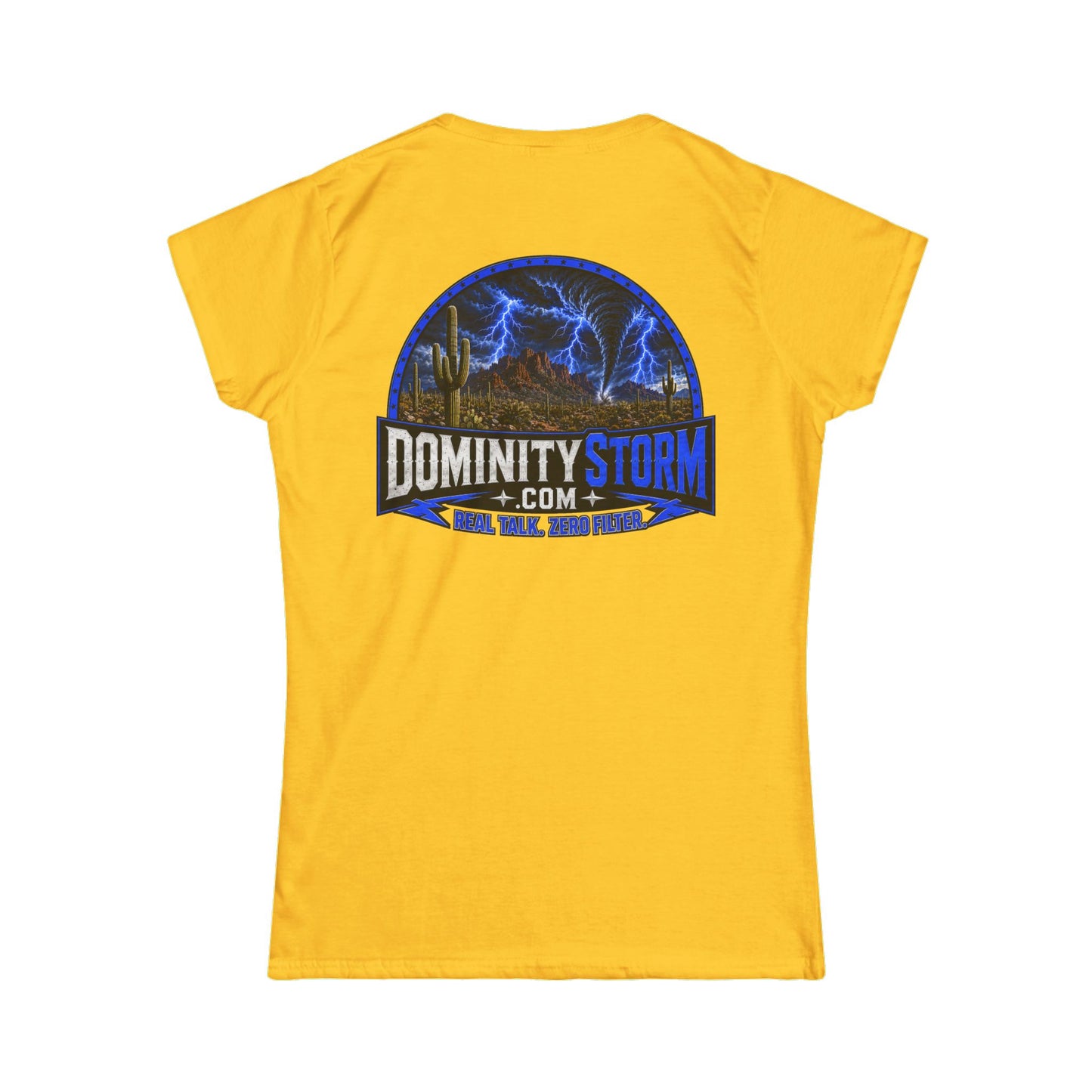 A DominityStorm Lightning Logo Tee — Women's Graphic T‑Shirt